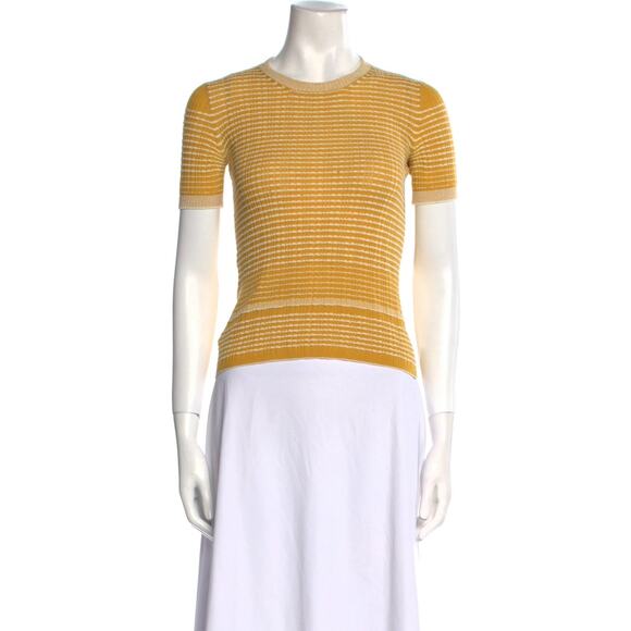 Prada Striped Crew Neck Sweater - S Yellow - Picture 1 of 3
